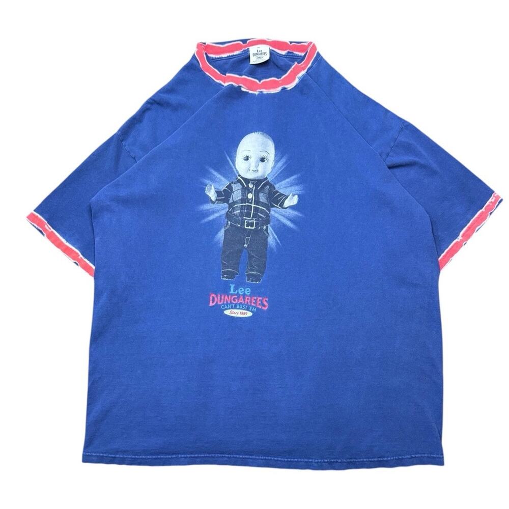 Vintage 90s Lee Dungarees Shirt Men XL Lee Doll Blue Tie Dye Jeans Denim